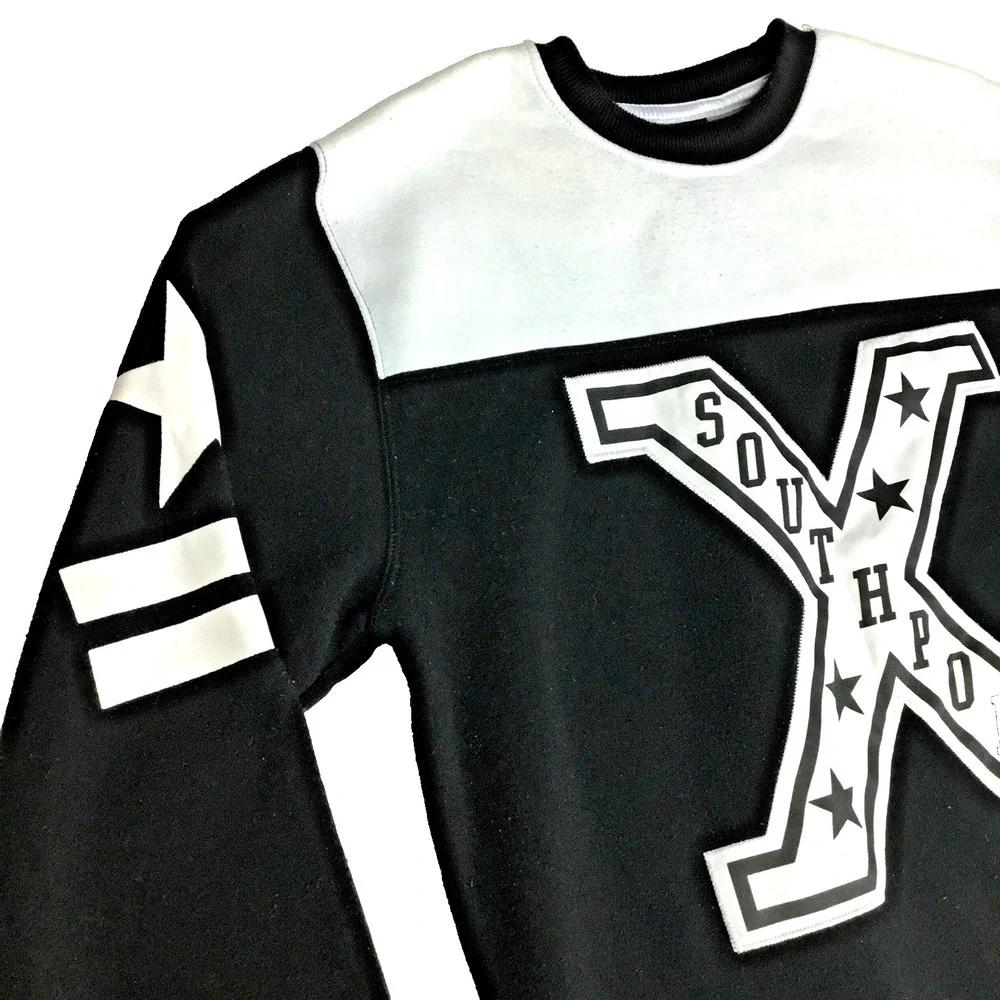 Southpole Mens Large‎ Black White MCMXCI Graphic Crewneck Sweatshirt Streetwear